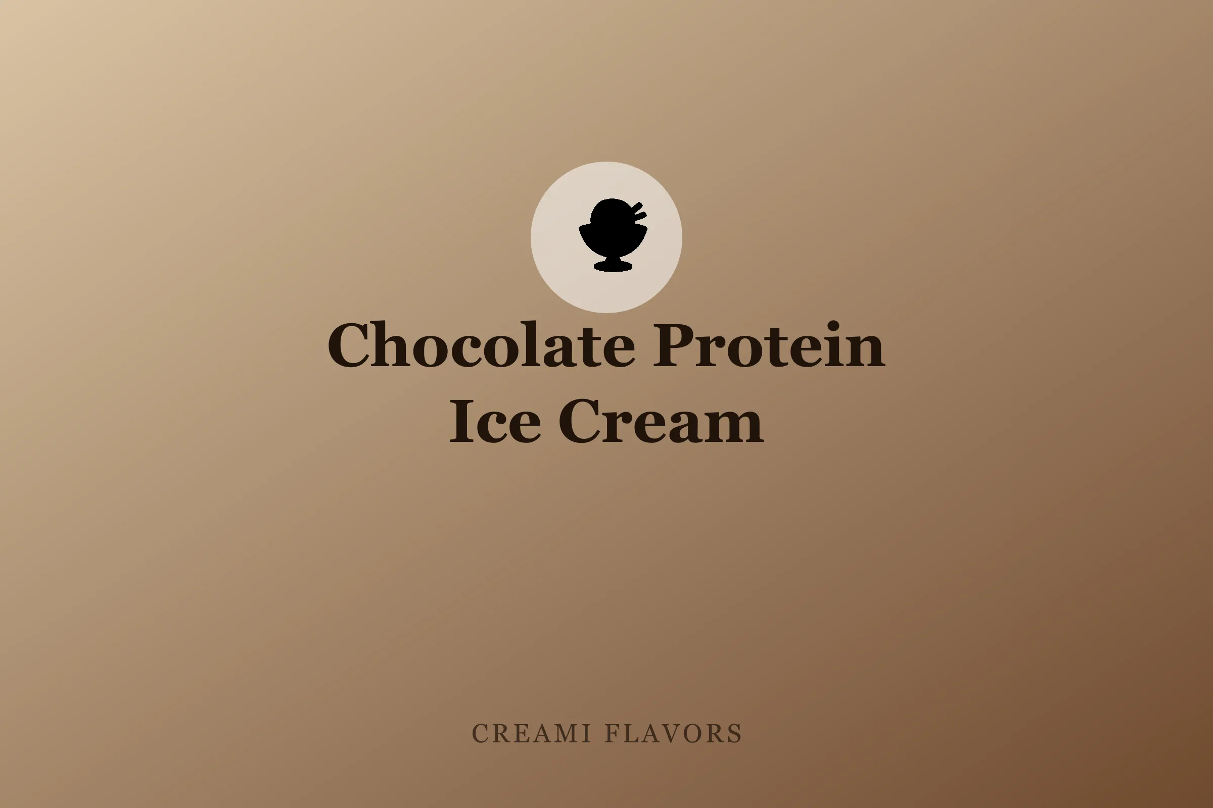 A pint of dark chocolate protein ice cream with glossy swirls and a scoop resting on top.